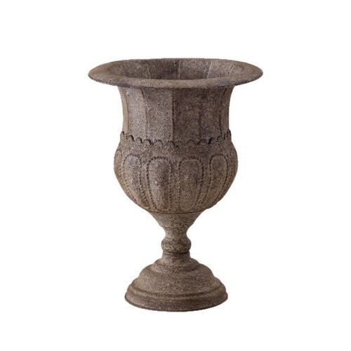 Embossed Urn Planter Weathered Finish Decorative Flower Pot Antique Look