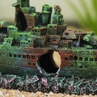 Sunken Warship Decoration Shipwreck Aquarium Ornament