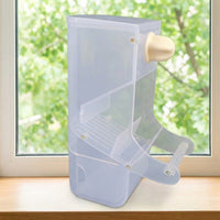 Transparent Acrylic Avian Feeders for Small Avian Species, Automatic Feeder with Perch, Anti-Scatter Design for Parakeet, Cockatiel and Lovebird