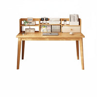 Study Desk with Bookshelf Open Shelving Desk with Hutch Wide Desktop Writing Table for Students, Small Areas, Bedroom, Dorm Room