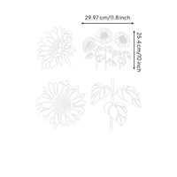 4 Pieces Floral Stencil Set Cutout Design Craft Supplies Square Panels