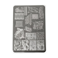 Lace Pattern Nail Stamping Plate with Silicone for Beginners, Stainless Steel Printing Tool Kit for Manicure Decoration