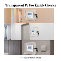 Clear Thermostat Cover with Lock | Side Ventilation Cutouts, Thermostat Lock Box with Keys, for Office