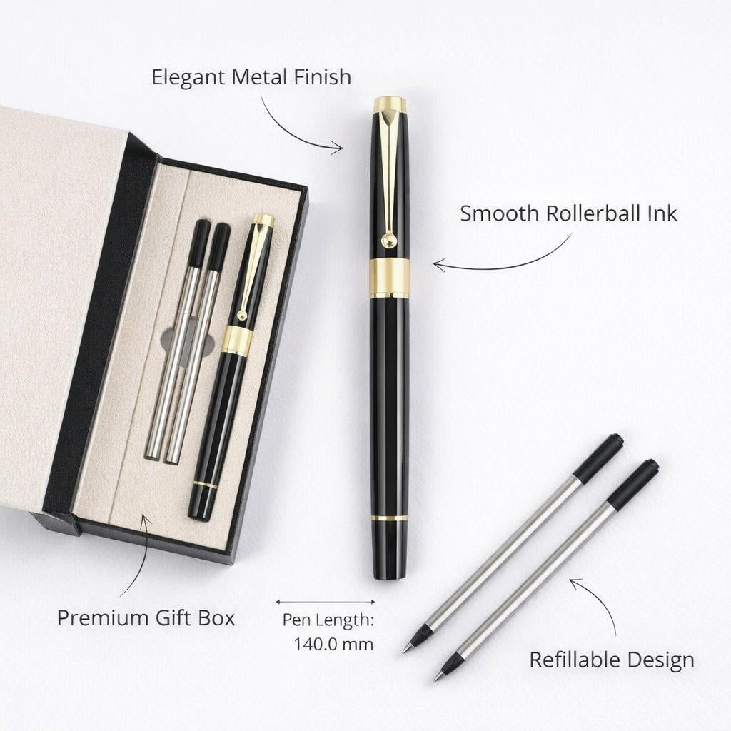 Elegant Ballpoint Pen Gift Set, Metal Ballpoint Pen Business, Business Gift Metal Ballpoint, Ball Pen Gift for Men, Premium Metal Ballpoint Pen Gift
