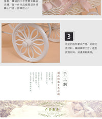 仿藤编三轮车花筐 婚庆手工艺品编织篮 元宝推车摆件饰品厂家批发