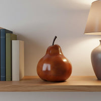 Pear Sculpture Glossy Finish Decorative Pear Sculpture Vintage Look Fruit Figurine for Living Space