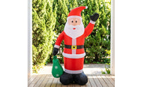 Inflatable Santa with Sack Outdoor Santa Father Christmas with Present Sack Yard Decor Giant Waving for Lawn, Porch