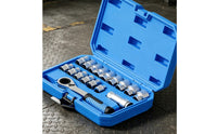 17 Pieces Pass Through Socket Set Reversible Go-Through Socket Set Quick Release for Car Repair Workers, Garage
