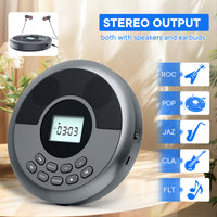 Portable CD Player with Bluetooth, USB, MP3, Dual Speakers