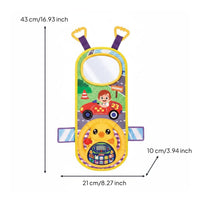 Early Education Car Driving Toy Wildlife Theme Hanging Steering Wheel Toy Interactive Hand-Eye Coordination for Babies, Toddlers, Crib, Stroller