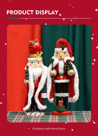 35cm Red Coat Santa Claus Nutcracker with Gift Box