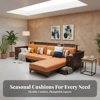 Wooden Frame Sofa with Drawers New Chinese design Lounge Seating hardwood Wood Construction Household Furniture for Homeowners, partners, Living Room, Home
