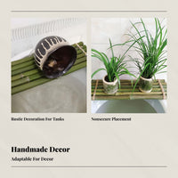 Bamboo Raft Water Flow Board, Ceramic Accessory, DIY Aquatic Habitat Decor, Non
