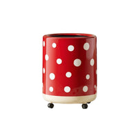 Trash Bin with Wheels Cylindrical Wastebasket Sturdy for Bathroom