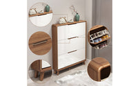 Shoe Organizer with Flip Doors Shoe Storage Cabinet Space-Saving Furniture for Entryway, Hallway, Apartment