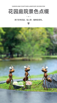 Iron Ant Succulent Planter Ornament for Home and Garden