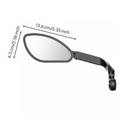Easy to Install Flat Rearview Mirror Scratch Resistant Bike Rear View Mirror Universal Fit Vehicle Accessory Sturdy Frame for Cyclists, Scooter Riders, Cycling, Commuting