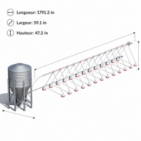 Automatic chicken feed dispenser, galvanized steel, pest-proof, for poultry and rural owners