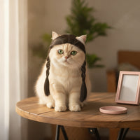 Pet Hairpiece with Strap Comfortable Pet Hairpiece with Braids Cute