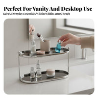 Tiered Acrylic Organizer Space-Saving 2-Tier Shelf Included for Adults, Students