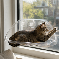 Cat Window Hammock with Suction Cups, Transparent Space Capsule Pet Bed for Sunbathing