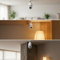 Motion Detection Light Bulb Security Camera Smart Light Bulb Camera Distant Viewing Local Recording for Indoor Surveillance, Baby Monitoring