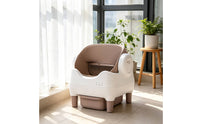 Self Cleaning Automatic Cat Litter Box High-Sided Electric Litter Box Handsunobstructed Pet Toilet Freestanding for Cats, Laundry Room, Balcony, Bedroom