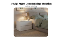 C-Shaped Accent Table with Drawer Space-Saving Design Nightstand flexible Use