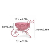 Garden Cart Planter Wire-and-Scroll Cart Planter Stand Vintage-Style Plant Stand  Wheels for Home Stylists, Gardeners, Balcony