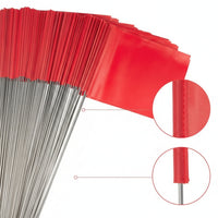 50 Pieces Marking Flag with Steel Wire Pole Outdoor for Landscapers, Gardeners