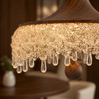 Ice-Drop Hanging Lamp Walnut Brown Indoor Lighting Textured