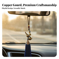 Colorful Tassels Car Rearview Mirror Ornament Versatile Use Brass Gourd Hanging Ornament Symbol of Prosperity for Women, Gift Givers