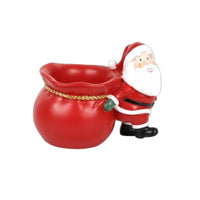 Santa Holder with Container Glossy Santa Figurine Decorative Tabletop Decor for Office