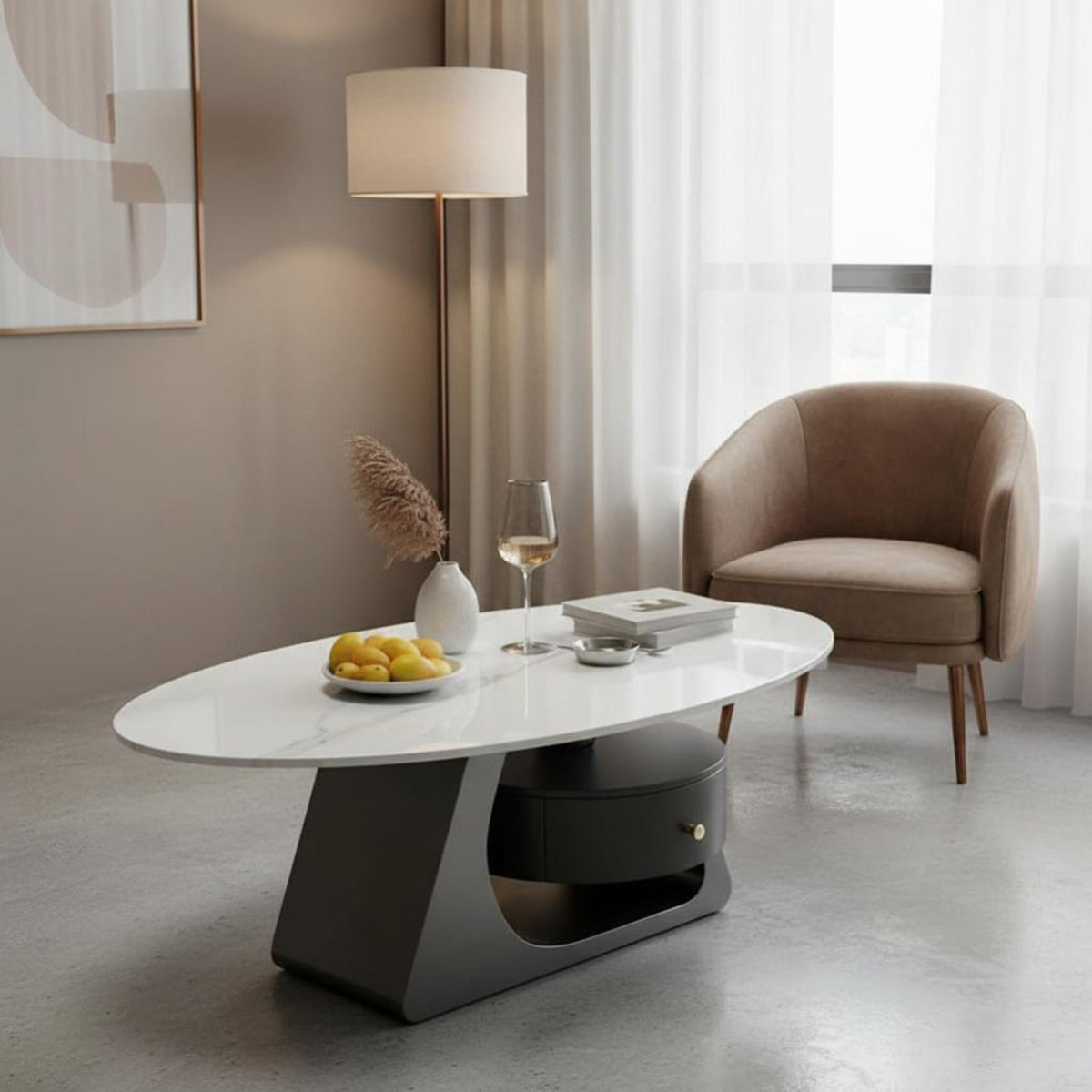 2 Pieces Nesting Coffee Tables Modern Minimalist aesthetic Nesting Table Set Easy Setup Internal Storage for Homeowners, Bedroom