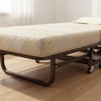 Foldable Daybed Lockable Wheels Single Daybed Bed Furniture