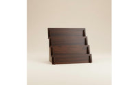 Wooden Card Display Solid Wood Wooden Greeting Card Holder Space Saving Stepped Countertop Organizer for Retail Counter, Office Desk