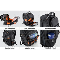 Heavy-Duty Tool Backpack for Electricians and Construction Workers
