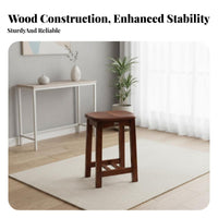 Square Saddle Stool Sturdy Construction Backless Saddle Stool High Load-Bearing Built-in Footrest for Adults, Home Bar, Kitchen