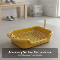 Dog Litter Box with Steel Mesh Detachable Design Dog Potty Tray with Grate Mesh Training Toilet Portable Pet Pee Pad Holder