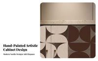 Painted 2-Door Chest Colorful Finish 2-Door Accent Cabinet Artistic Creative Expression Vintage Design for Art Lovers, Adults