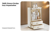Clear Cosmetic Case with Drawers debrisproof cosmetic organizer Multi-Compartment