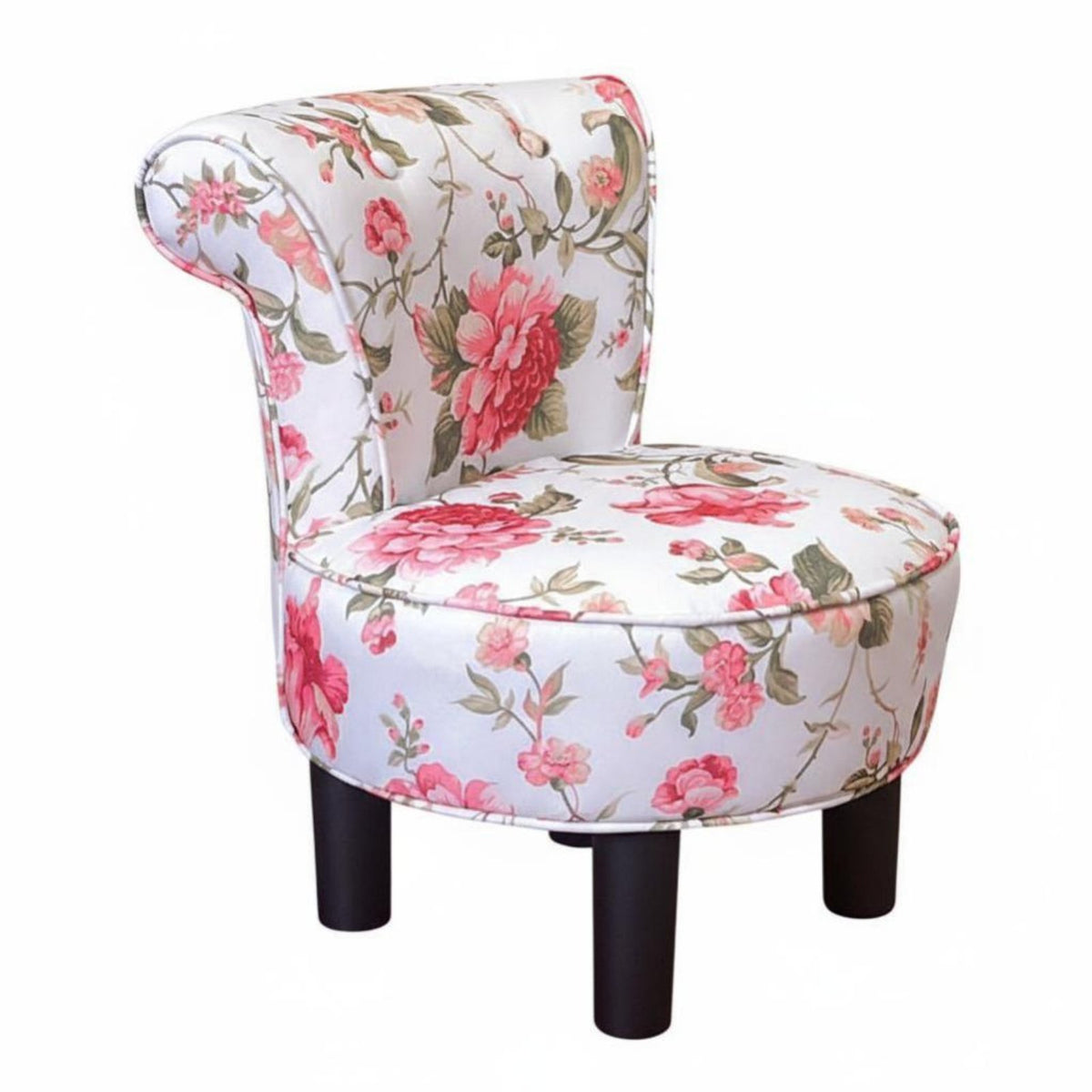 Low-Backed Round Stool European design Household Furniture With Backrest Padded Seat for Bedroom, Entryway