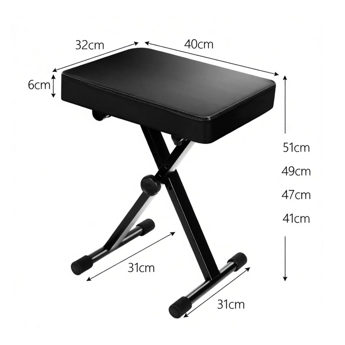 Folding Piano Bench Foldable Adjustable Piano Bench Space-Saving Furniture for Pianists, Home Practice