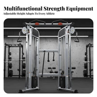 Multi-Station Gym Commercial Grade Double Adjustable Pulley Machine Heavy-Duty Construction Double Pulley Workout Station for Fitness Enthusiasts