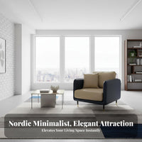 Nordic and elegance plush accent Chair Modern Minimalist Design Oversized Armchair Comfortable Indoor Seating Statement Piece for Apartment Dwellers, Interior Designers, Living Room, Bedroom, Lounge Area, perusing alcove