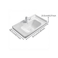 Rectangular ceramic vanity sink, alabaster finish