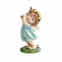 Garden Cherub Figurine Decorative Resin Cherub Figurine Collectible Outdoor Decor for Patio