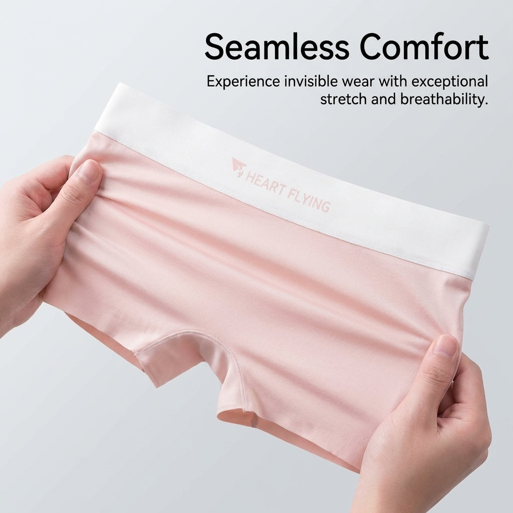 Women's Boxers Underwear with Ice Silk Cooling Material for Summer, High Waist Breathable Shorts for Under Skirts and Dresses
