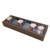 Black Walnut Wood 30-Slot Watch Display Tray for Glasses and Jewelry