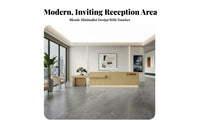 Minimalist Design Modern Reception Desk Scratch-Resistant Surface Salon Cashier Station Long-Lasting Construction Modern Wooden Front Desk Easy to Clean for Receptionists, Business Owners, Hotel Managers, Lobby, Company Entrance, Medical Office